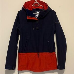 ROXY Anorak Dryflight Navy & Orange Hooded Winter pullover Jacket Women’s size S